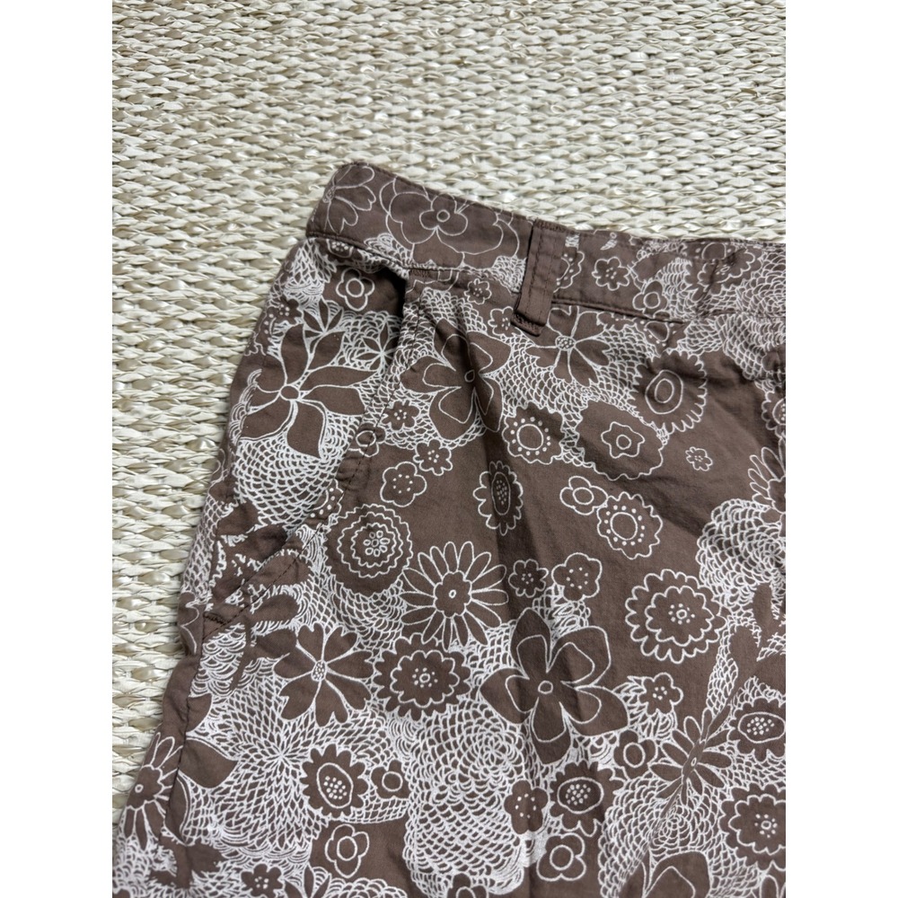 Fresh Produce Brown Floral Print Bermuda Shorts vintage Casual 90's Beachy euro - Picture 3 of 8